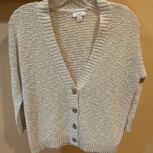 J. Jill Cream Button-Up Cardigan